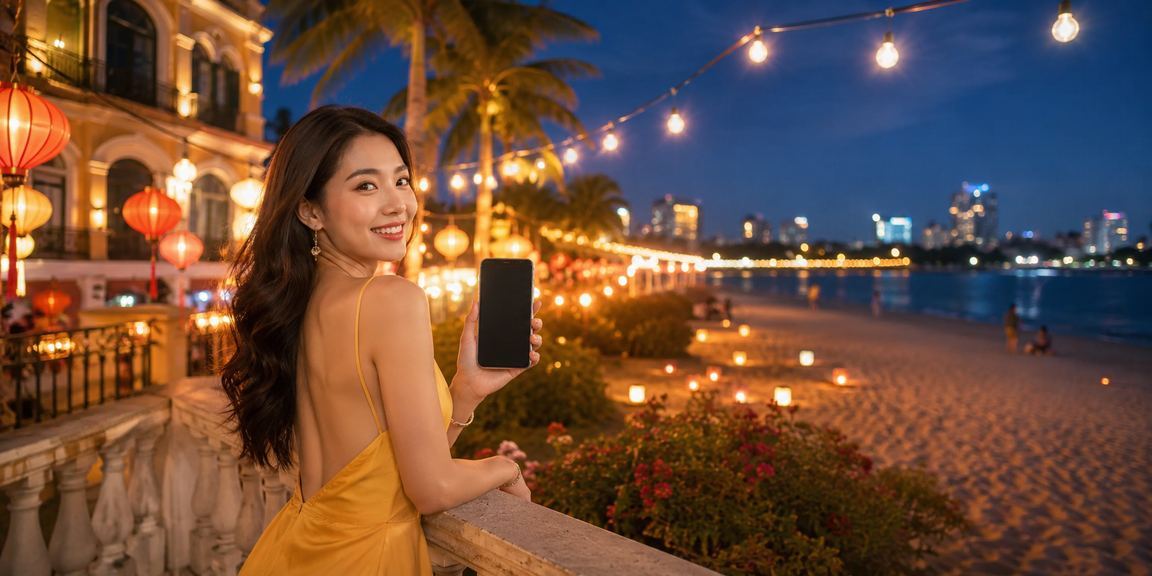 Không gian đêm Hồ Chí Minh với bàn baccarat và đèn lồng truyền thống