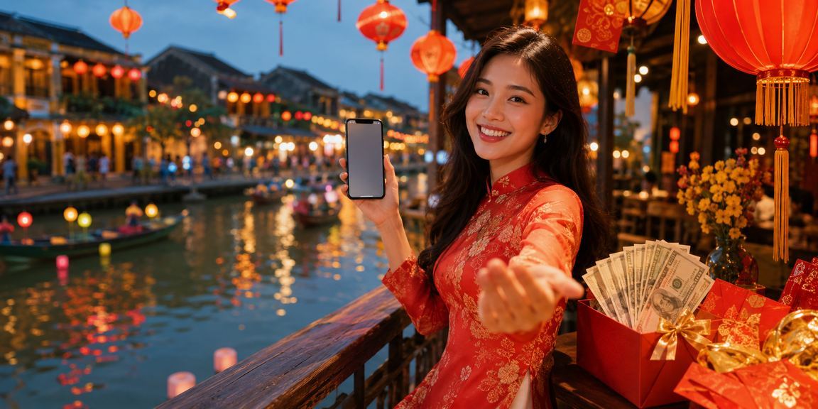 Góc phố cổ Hội An lung linh về đêm – bối cảnh người dùng địa phương trải nghiệm giải trí trực tuyến