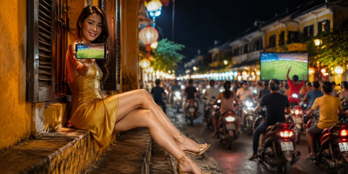 Người dùng trải nghiệm cá cược thể thao tại Hội An về đêm